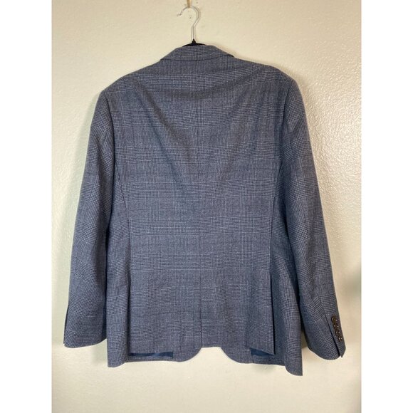 J. Crew Mens Gray Glen Plaid Wool Blazer Size 40S 2Button Notch Lapel Lined Blue - Picture 16 of 16